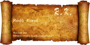 Redl Kund névjegykártya